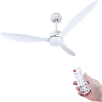 Aigostar Ventilador de Techo con Luz Silencioso 52″, Motor DC Reversible 40W, Mando a Distancia, 6 Veloci