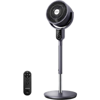 Aigostar Ventilador de Pie con Mando a Distancia, Motor DC 23dB, Oscilación 3D 70°+90°, 8 Velocidades, Te