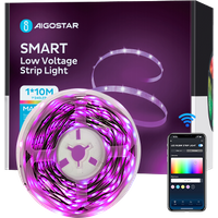 Aigostar Tira LED Alexa 10 M， Luces LED Habitacion Inteligente， Controladas por APP， IR Control Remoto y