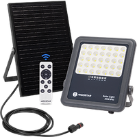 Aigostar Foco proyector LED solar con control remoto,focos solare de 200W, 2000LM,luz blanca fría de 6500