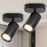 Aigostar Lampara Techo Focos Negro Orientable, Moderno Plafón con Focos Base Gu10, Aplique Techo para Int