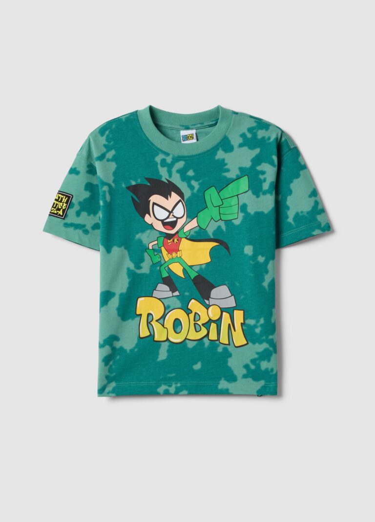 Warner Bros Camiseta Infantil Regular Fit De Algodón Puro Verde Con Estampado, Niño, Verde claro, Talla: 5-6