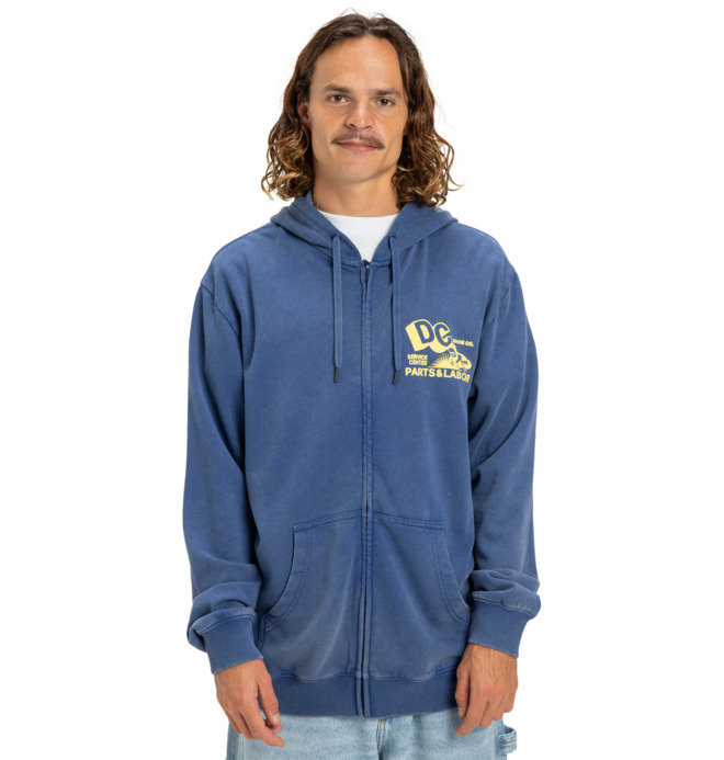 XL DC Parts Dep - Sudadera con capucha y cremallera Azul hombre