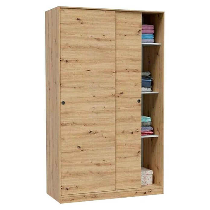 Zapatillas Armario de puertas correderas Top (L x An x Al: 50 x 120 x 200 cm, Roble Nodi)