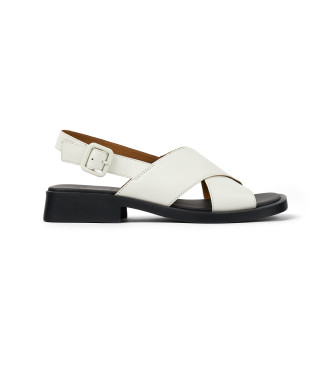 Zapatillas Camper para mujer. K201600-004 Sandalias de piel Dana blanco (36), Plano, Hebilla, Casua