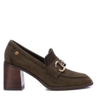 Zapatillas Carmela para mujer. 16113802-KAKI Mocasines de serraje 161138 kaki (37), 5 a 8cm, Ninguno, Casual, Verde, Clásico