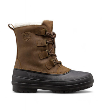 Zapatillas Helly Hansen para hombre. 11630 Botas de Piel Varanger Primaloft marrón (41), Plano, Cordones, Casua