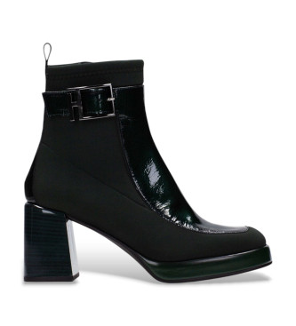 Zapatillas Hispanitas para mujer. Botines de Piel Neo verde (37), 5 a 8cm, Cremallera, Casua
