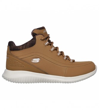 Zapatillas Skechers para mujer. 12918 Botines de piel Ultra Flex Just Chill marrón (35), Plano, Cordones, Casual, Deportivo