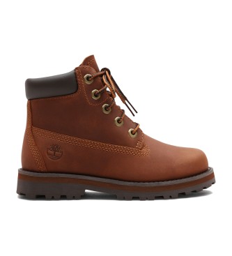 Zapatillas Timberland unisex para niños. TB0A28U23581 Botas de piel con cordones Courma marrón (24), Plano, Cremallera, Casual, moda infanti