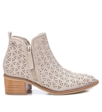 Zapatillas Xti para mujer. 14225501-HIELO Botines 142255 beige -Altura Tacón: 5cm- (37), Blanco, 3 a 5cm, Cremallera, Casual, Imitación cuero