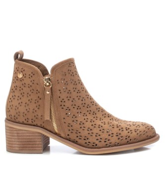 Zapatillas Xti para mujer. 14225502-TAUPE Botines 142255 marrón -altura tacón: 5cm- (37), 3 a 5cm, Cremallera, Casual, Imitación cuero