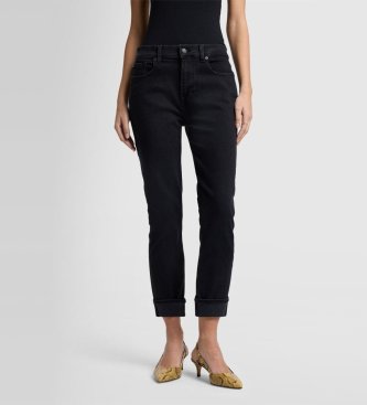 7 for all mankind para mujer. jsdtc880sn jeans slim de talle medio negro , casual