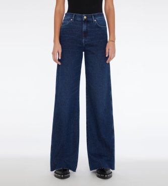 7 for all mankind para mujer. jsp0a910lc jeans acampanados tiro alto azul , casual