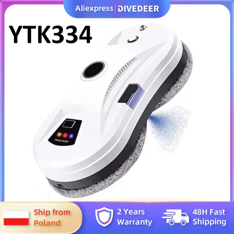 DIVEDEER Robot de limpieza de ventanas con pulverizador automático inteligente, pulverizador de agua individual blanco/negro, Ideal…