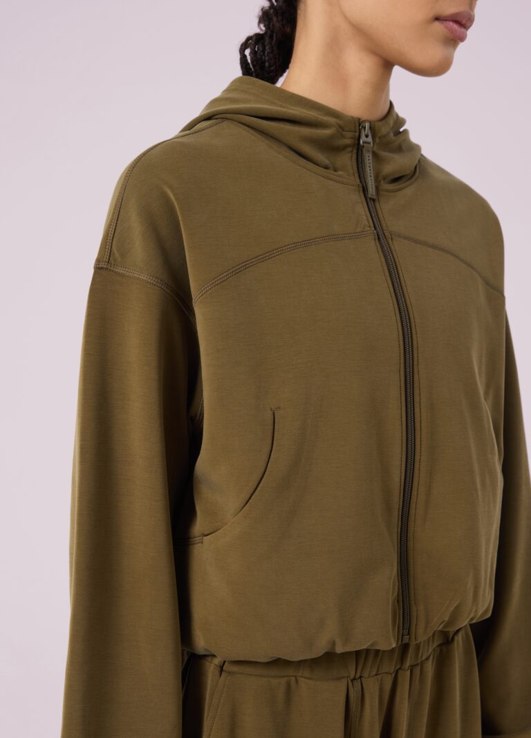 altavia studio, crop con capucha y cierre completo altavia studio, mujer, verde militar
