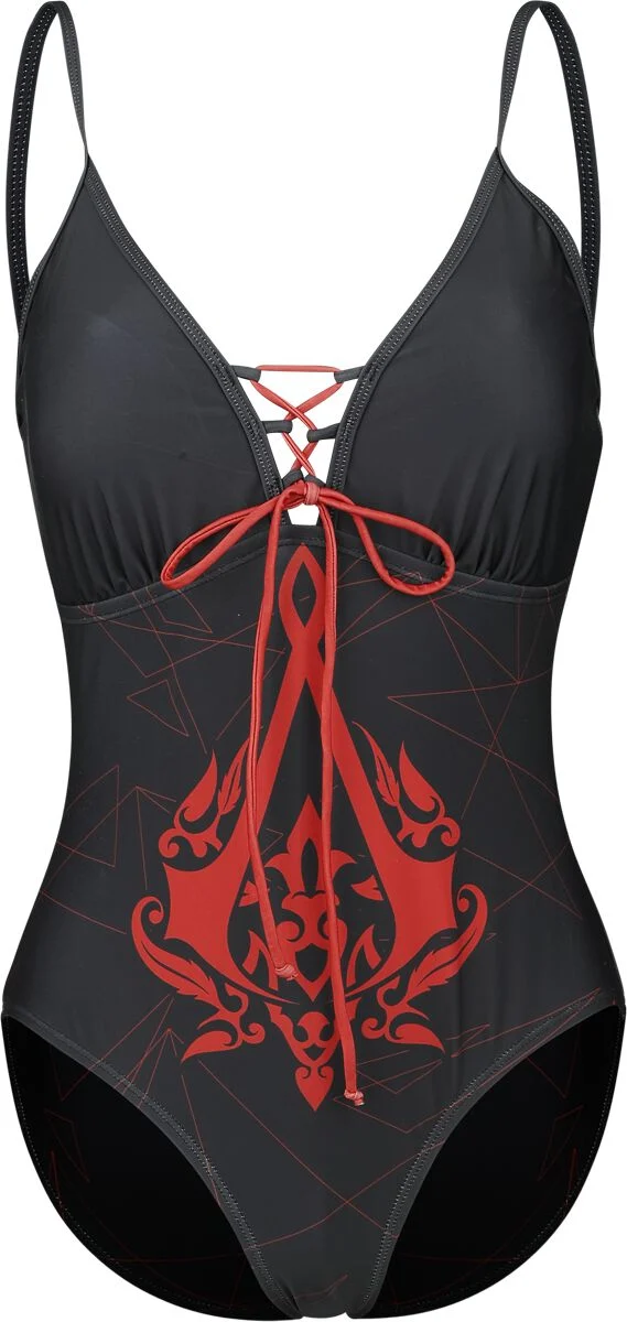 Assassin's Creed Bañador gaming de Assassin's Creed - Crest - S XXL - para Mujer - negro/rojo