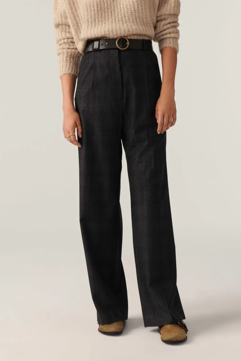 ba&sh wide trousers anthracite | pantalones formales outlet | mujer