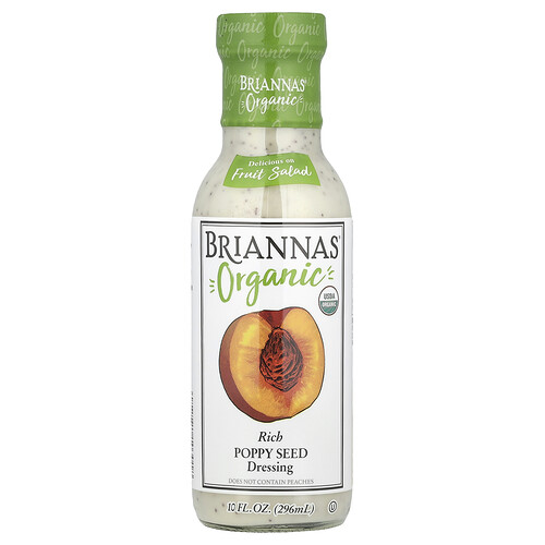 Briannas Aderezo orgánico con semillas de amapola, 296 ml (10 oz. Líq.)