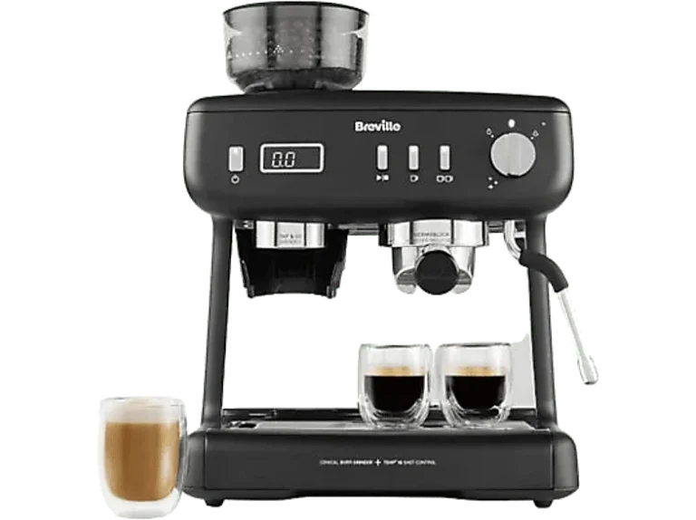 cafetera express - breville barista max+ vcf152x, 1600 w, 15 bar, hasta 3 tazas, molinillo tap&go, negro