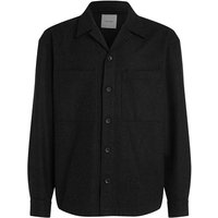 Calvin Klein Relaxed Wool Blend Overshirt - Black