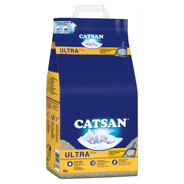 Catsan Ultra plus arena aglomerante - 2 x 15 l - Pack ahorro