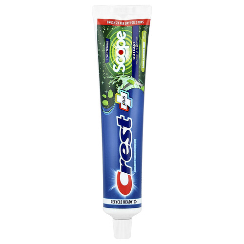 Crest Plus, Scope, Outlast + Whitening, Pasta dental anticaries con fluoruro, Menta, 153 g (5,4 oz)