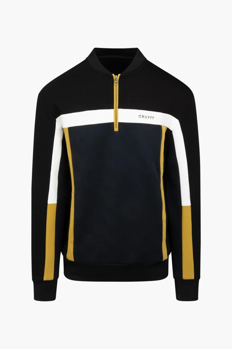 cruyff check half zip black/gold | jerseis outlet | hombre | negro