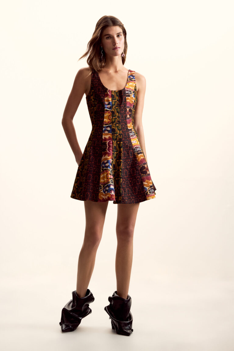 Desigual Vestido tirantes diseñado por Mr. Christian Lacroix, Mujer, Algodon, Verde