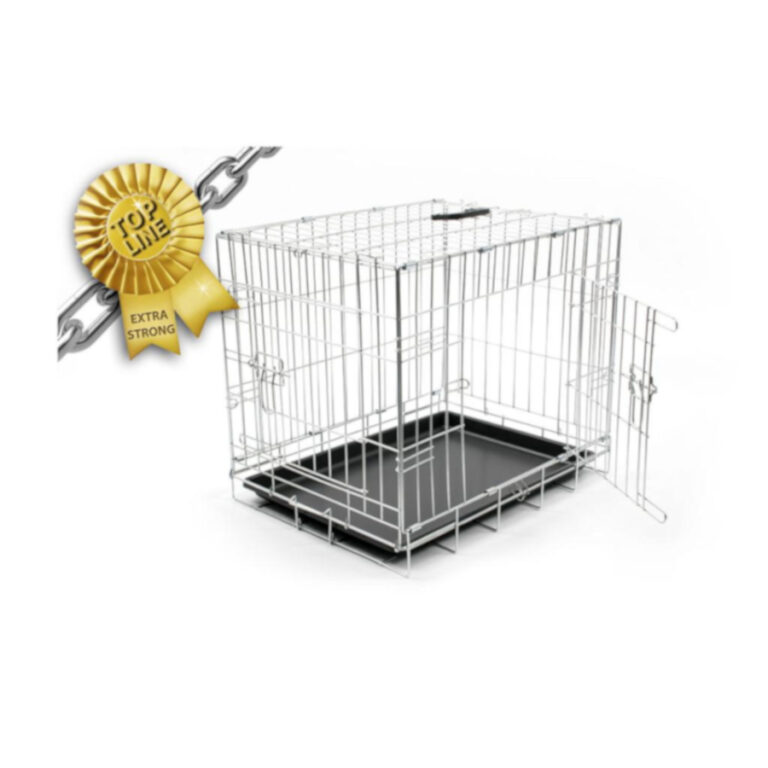 Duvoplus Cromo Jaula de Metal Extra fuerte para perro