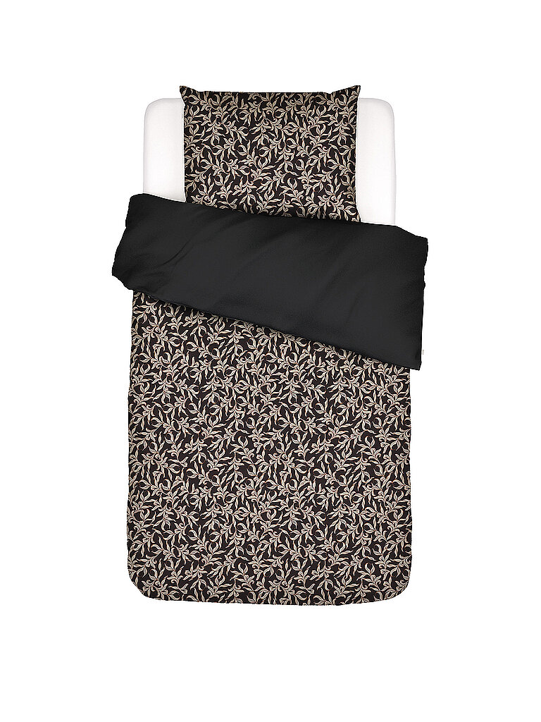 Essenza Ropa de cama de satén JULIETTE 70x90cm/140x200cm Almost Black negro