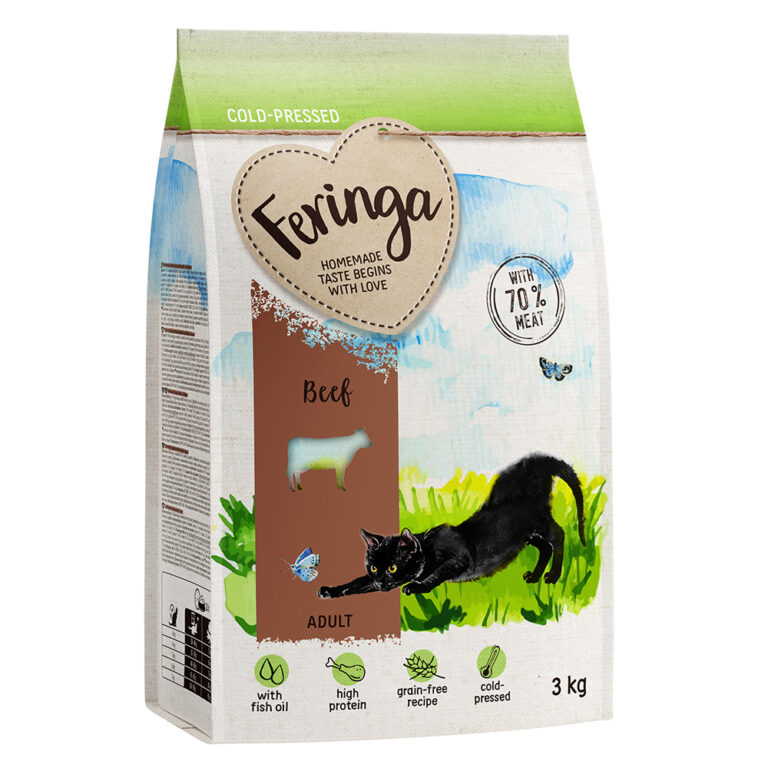 Feringa pienso para gatos - Pack Ahorro - Adult Prensado en frío con vacuno (2 x 3 kg)