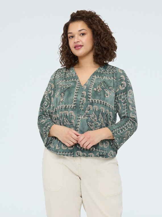 Fiorella Rubino Camiseta de jersey con estampado paisley