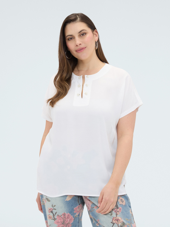 Fiorella Rubino Camiseta de viscosa con detalle de perla