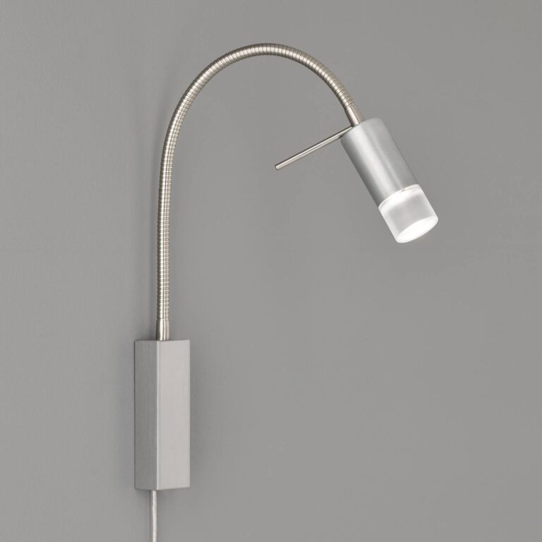 Fischer & HONSEL Aplique LED River, brazo flexible, pantalla vidrio