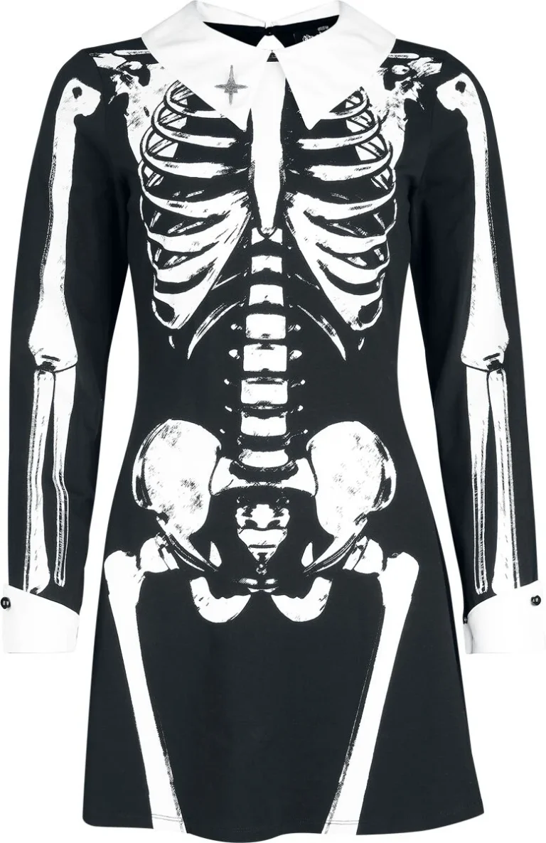 Ghost Vestido Corto de Ghost - EMP Signature Collection - S XL - para Mujer - negro-blanco