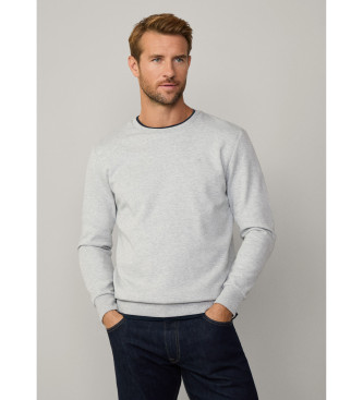 Hackett London para hombre. Sudadera fit clásico gris (XXL), Casual, Algodón, Manga larga