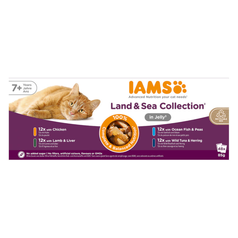 Iams Advanced Nutrition Senior 7+ Land & Sea Collection en gelatina - 48 x 85 g