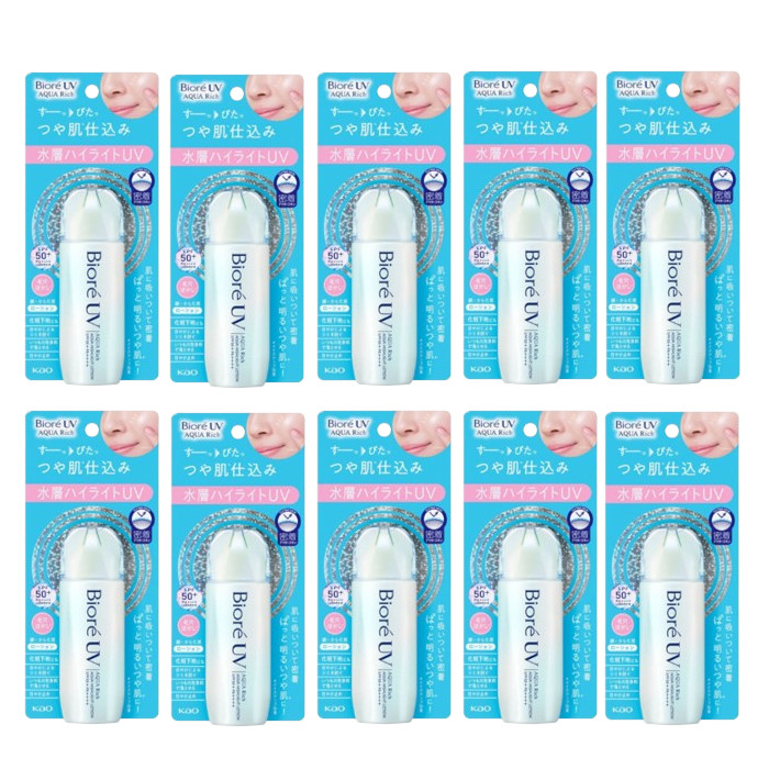 Kao Biore UV Aqua Rich Aqua Highlight Lotion SPF50+ PA++++ - 70ml (10ea) Set