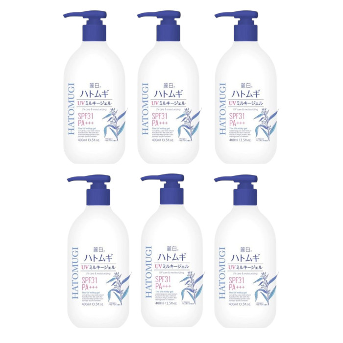 Kumano COSME Reihaku Hatomugi UV Care & Moisturizing The UV Milky Gel SPF31 PA+++ - 400ml (6ea) Set