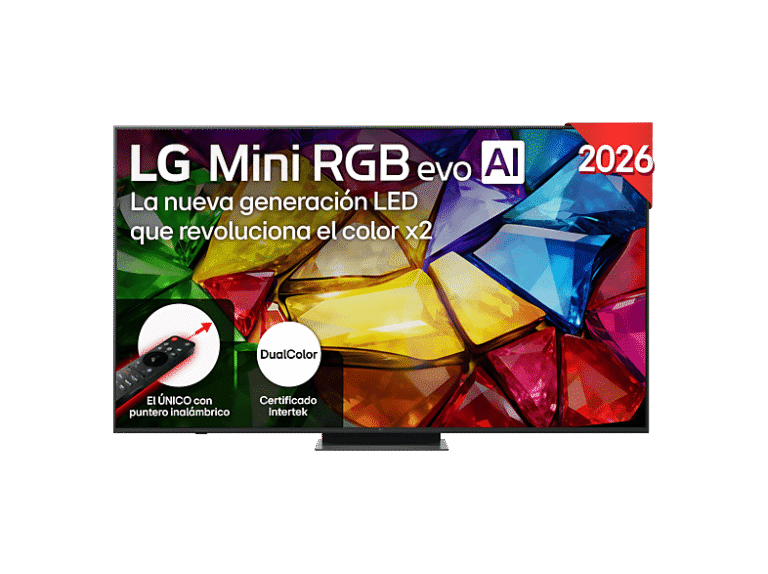 LG TV RGB Mini LED 75" - LG 75MRGB87B6B, UHD 4K, Procesador Inteligente α8 AI Processor 4K Gen3, Smart TV, DVB-T2 (H.265), Negro
