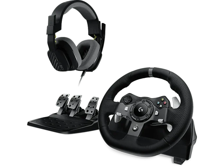 Logitech G Volante - Combo Logitech G G920 + Auriculares gaming ASTRO A10, Xbox/PC, Force Feedback, Pedales ajustables, Giro 900°, Micrófono volteable