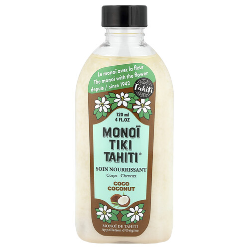 Monoi Tiare Tahiti Monoi Tiki Tahiti®, Aceite de coco, Coco Coco, 120 ml (4 oz. líq.)