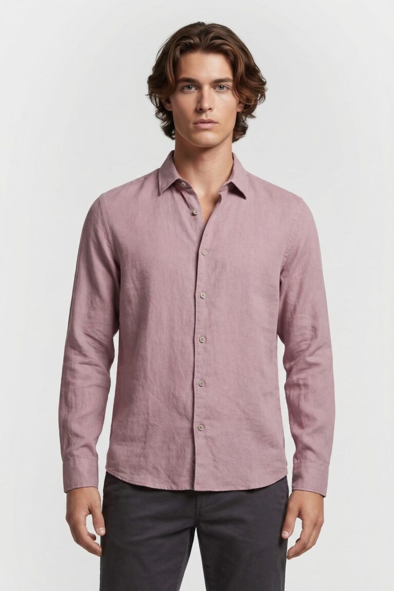 no excess shirt solid with linen mauve | camisas casuales outlet | hombre | purpura