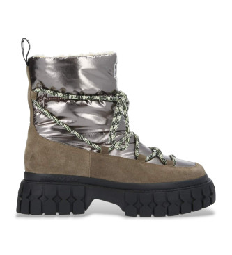 no name para mujer. rnysas0 botas de nieve gravitee marron, plateado , plano, cordones, casual