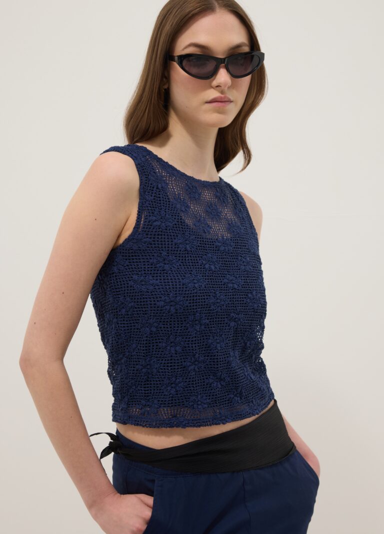 Ovs Camiseta De Tirantes Azul En Tejido Elástico, Mujer, Azul, Talla: 36