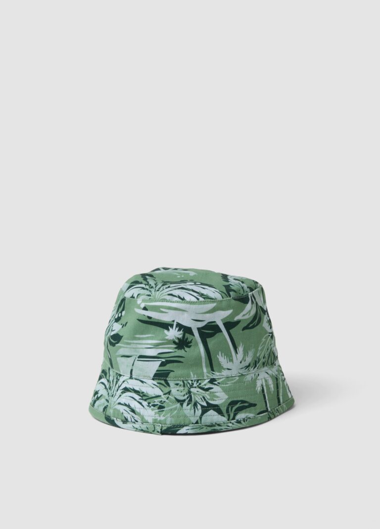 piombo kids, gorro bucket verde de jersey de algodon puro, nino, verde