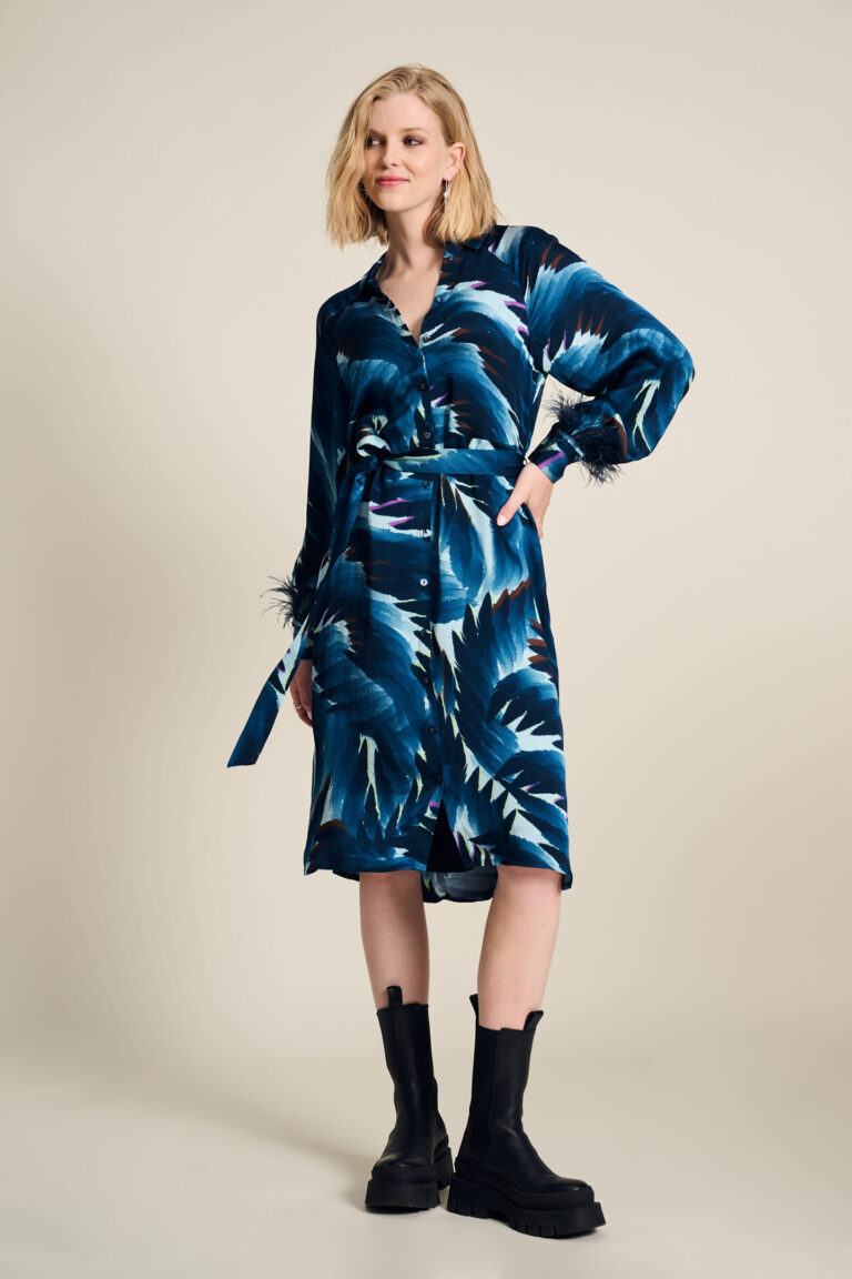 pom amsterdam dress - jada feathers blue | bluson outlet | mujer | azul