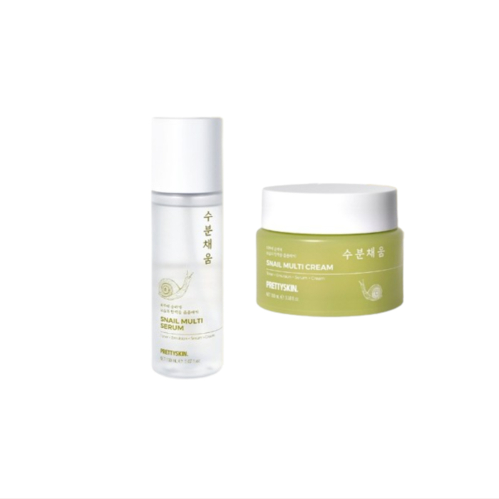 Prettyskin Snail Multi Cream - 100ml (1ea) + Snail Multi Serum - 150ml (1ea) Set