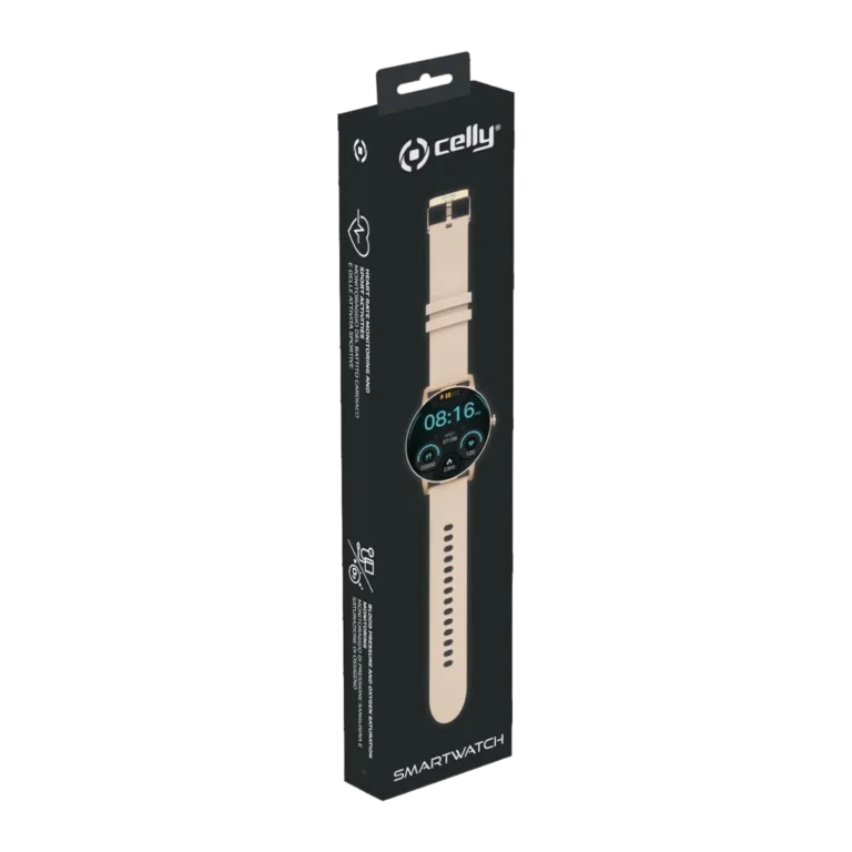 Reloj Celly Trainer Round 2 Rosa GPS Monitor Cardíaco Batería 5 Día